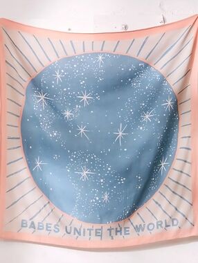 Urban Outfitters "Babes Unite The World" Tapestry Room Wall Hanging 52"x53"